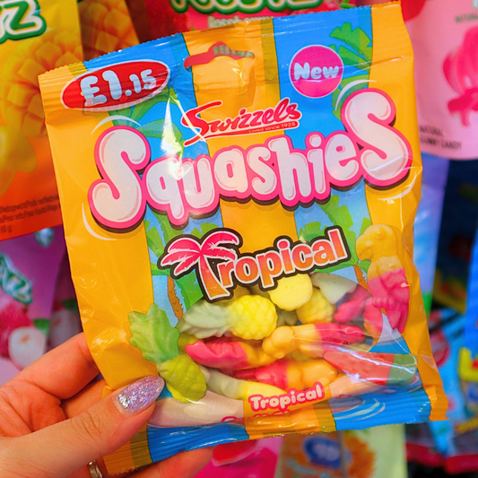 Squashies Sour Tropical Flavour Gums 100g (SWIZZELS)