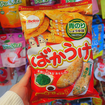 Bakauke Rice Crackers Aonori 110g (KURIYAMA)