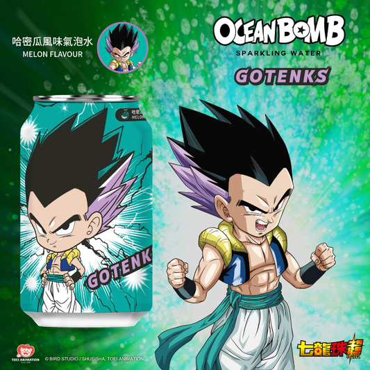 Dragon Ball Sparkling Water Gotenks Melon Flavour 330ml (OCEAN BOMB)