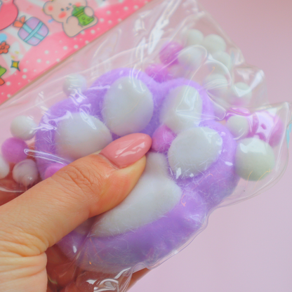 Taba Squishy Cat Paws Lilla & Hvit  (PINCH FAMILY)