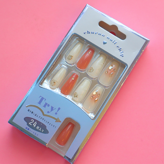 Press-On Nails Apricot 24pcs (KAMIO)