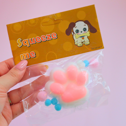 Taba Squishy Cat Paws Hvit & Rosa  (PINCH FAMILY)