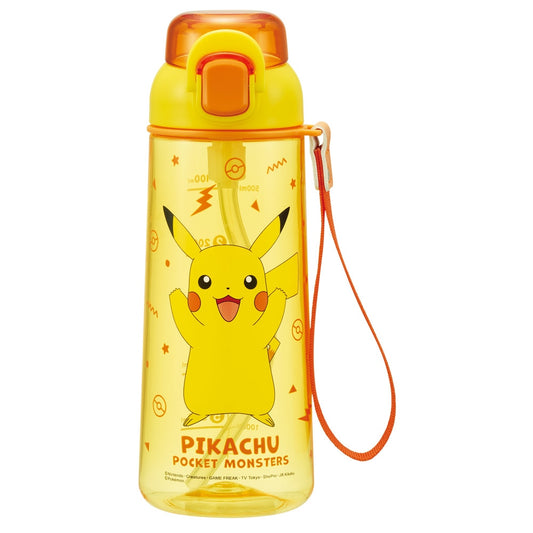 Pokemon Pikachu One Push Straw Water Bottle 630ml (SKATER)