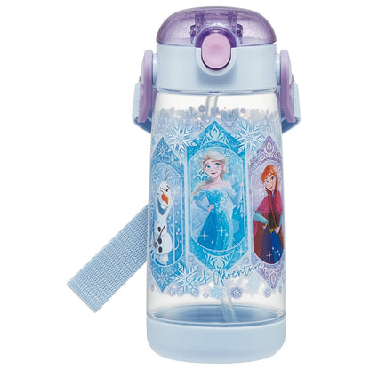 Disney Frozen One Push Straw Water Bottle 480ml (SKATER)