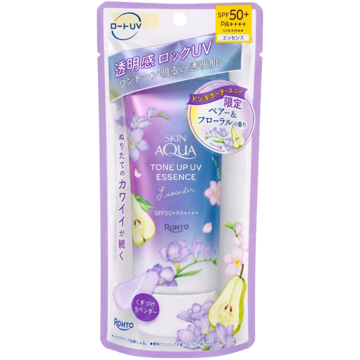 LIMITED! Tone Up UV Essence Tinted Sunscreen Lavender Pear & Floral SPF50+ PA++++ 70g (SKIN AQUA)