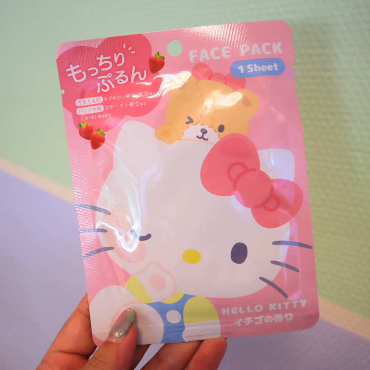 Sanrio Characters Mocchiri Purun! Face Pack Hello Kitty Strawberry 25ml (KAMIO)