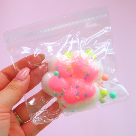 Taba Squishy Cat Paws Hvit & Rosa
