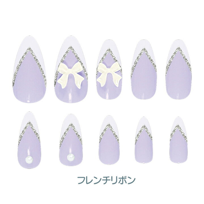 Press-On Nails French Ribbon 24pcs (CRUX)