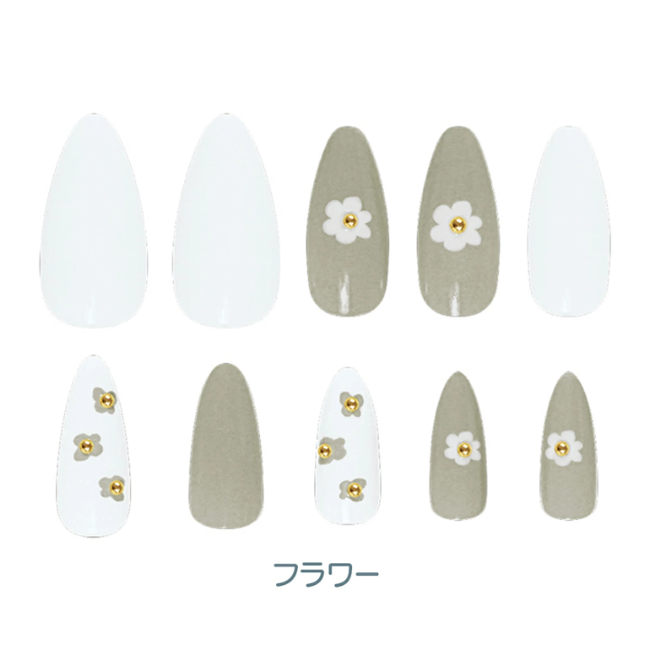 Press-On Nails Flower 24pcs (CRUX)