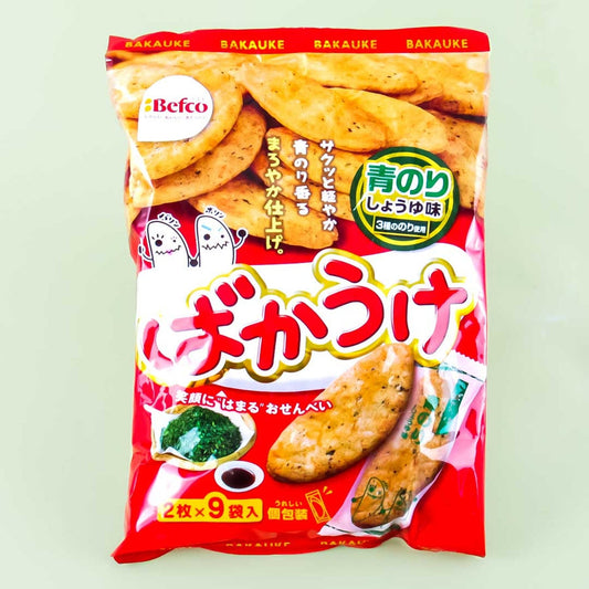 Bakauke Rice Crackers Aonori 110g (KURIYAMA)