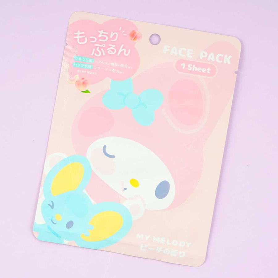 Sanrio Characters Mocchiri Purun! Face Pack My Melody Peach 25ml (KAMIO)