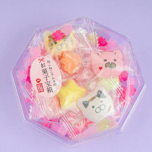 Kyoto Sweets Gift Set Hand Made Ramune & Konpeitou Rock Candy Cat 71g (Ageo)