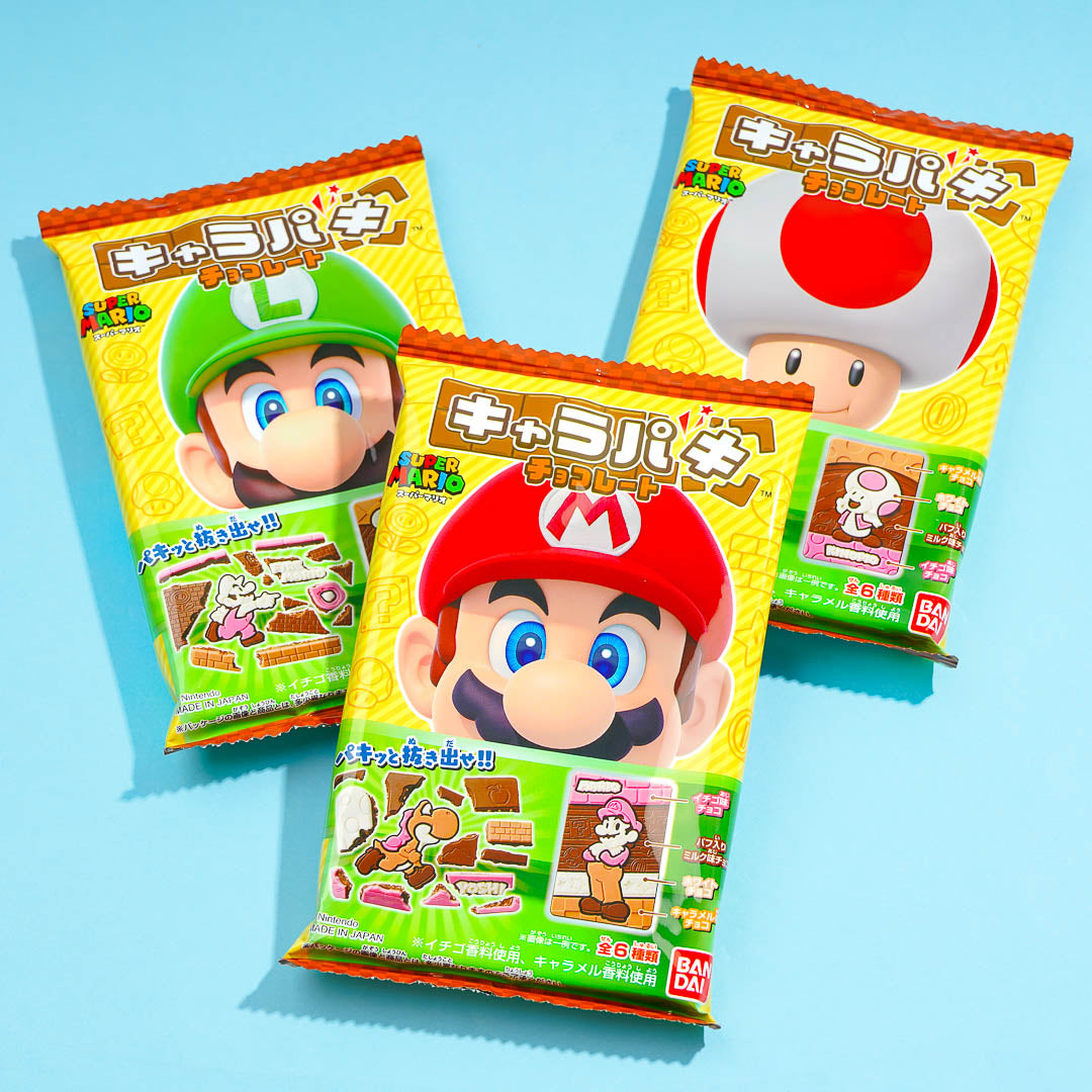 Super Mario Characters Paki Chocolate w/Wheat Puff 27g (BANDAI)