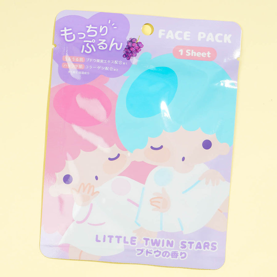 Sanrio Characters Mocchiri Purun! Face Pack Little Twin Stars Grape 25ml (KAMIO)