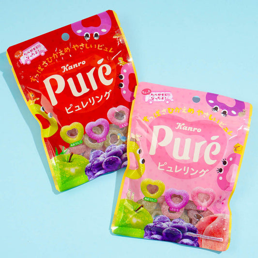 Pure Ring Heart Gummy Assorted Fruits 63g (KANRO)
