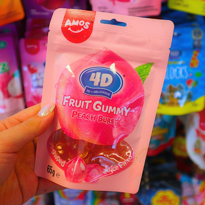 4D Fruit Gummy Peach Burst 65g (AMOS)