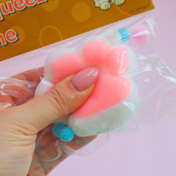 Taba Squishy Cat Paws Hvit & Rosa  (PINCH FAMILY)