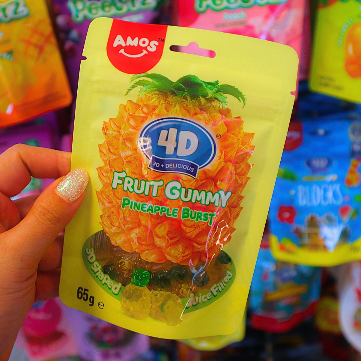 4D Fruit Gummy Pineapple Burst 65g (AMOS)