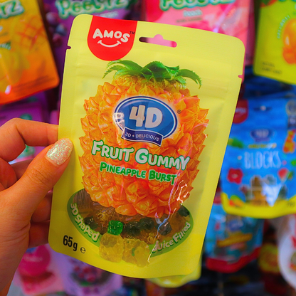 4D Fruit Gummy Pineapple Burst 65g (AMOS)