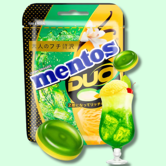 Mentos Duo Candy Melon Soda & Vanilla 45g (KRACIE)