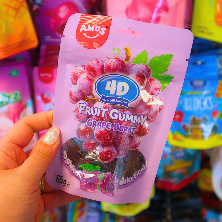 4D Fruit Gummy Grape Burst 65g (AMOS)