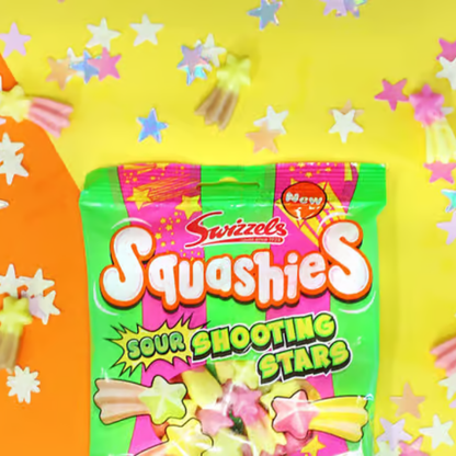 Squashies Sour Shooting Stars Gum 100g (SWIZZELS)