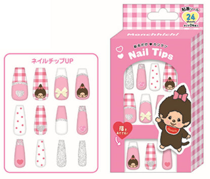 Press-On Nails Monchhichi-Chan 24pcs (KAMIO)
