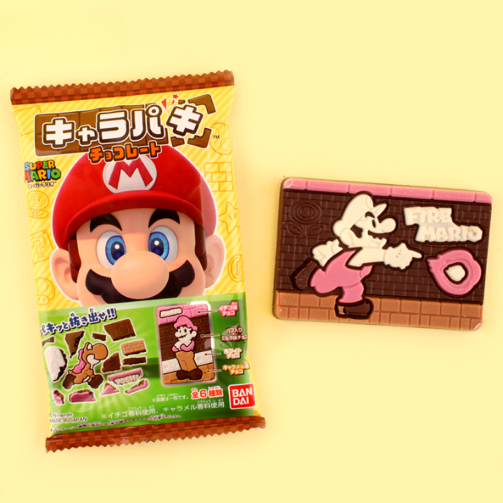 Super Mario Characters Paki Chocolate w/Wheat Puff 27g (BANDAI)