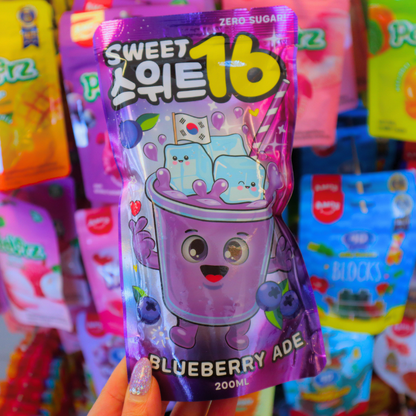 Pouch Drink Blueberry Ade 200ml (Sweet16)