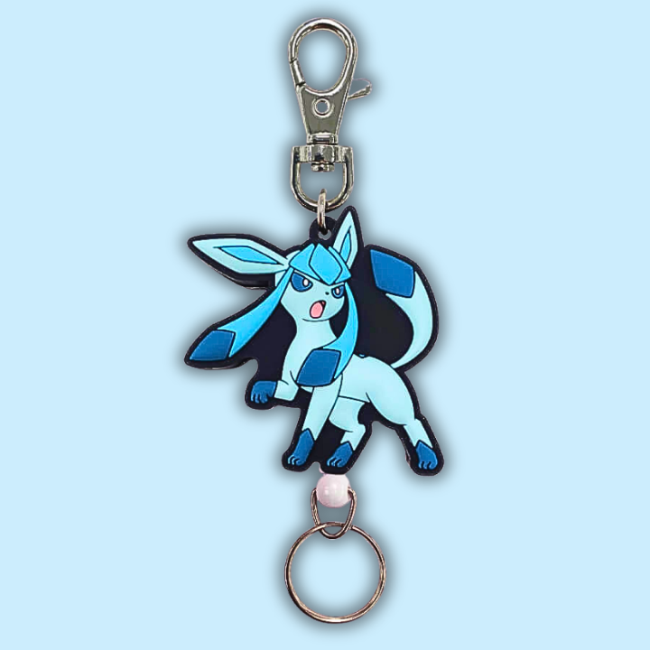 Nøkkelring med Jojo Pokemon Eevee Evolution : Glaceon (SK Japan)