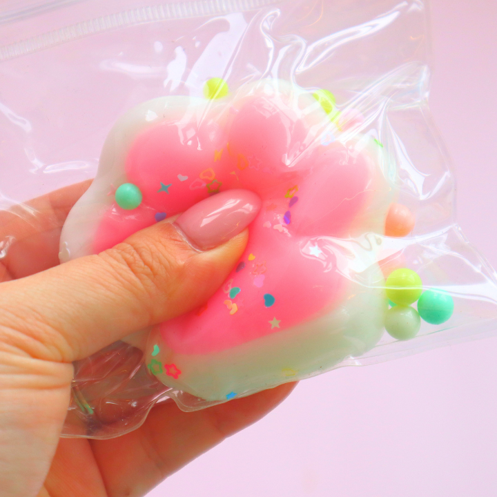 Taba Squishy Cat Paws Hvit & Rosa