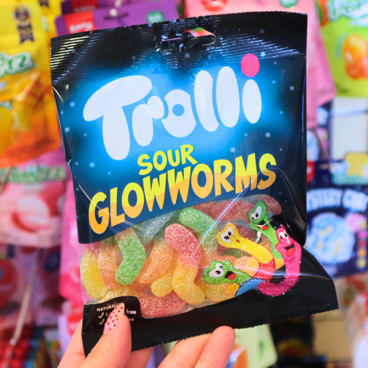 Sour Glow Worms 100g (TROLLI)