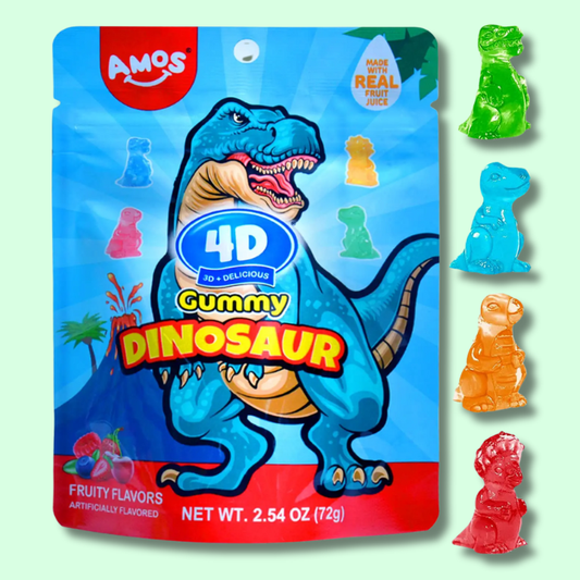 4D Fruit Gummy Dinosaur 65g (AMOS)