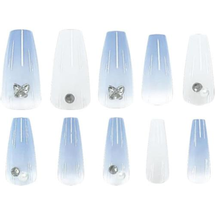 Press-On Nails Blue Gradation 24pcs (CRUX)