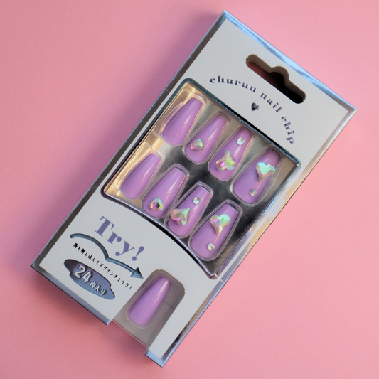 Press-On Nails Heart 24pcs (KAMIO)