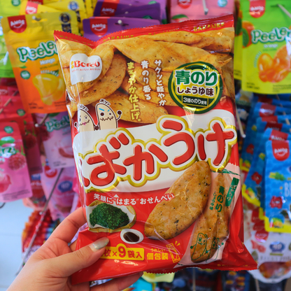 Bakauke Rice Crackers Aonori 110g (KURIYAMA)