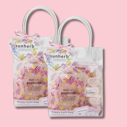 Sunherb Happy Bath Bag Gift Set Pure Rose