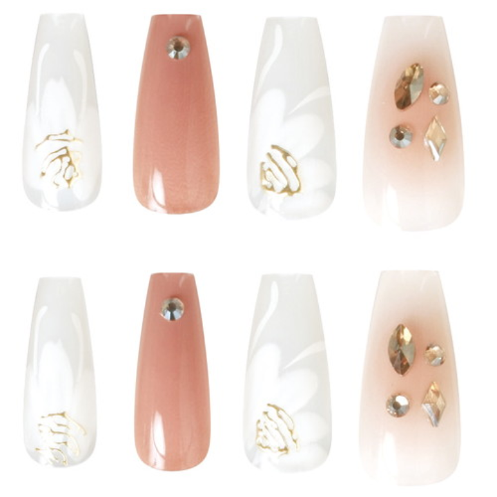 Press-On Nails Apricot 24pcs (KAMIO)