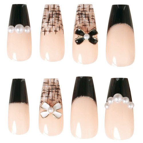 Press-On Nails Tweed Ribbon 24pcs (KAMIO)