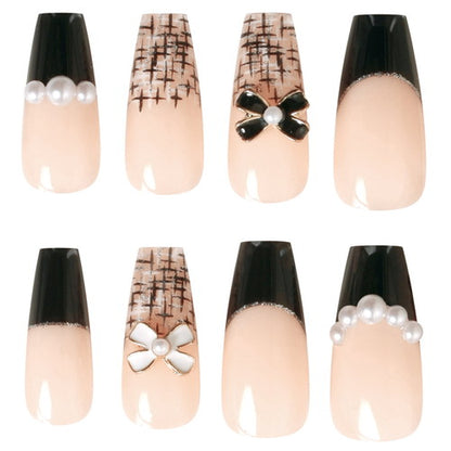 Press-On Nails Tweed Ribbon 24pcs (KAMIO)