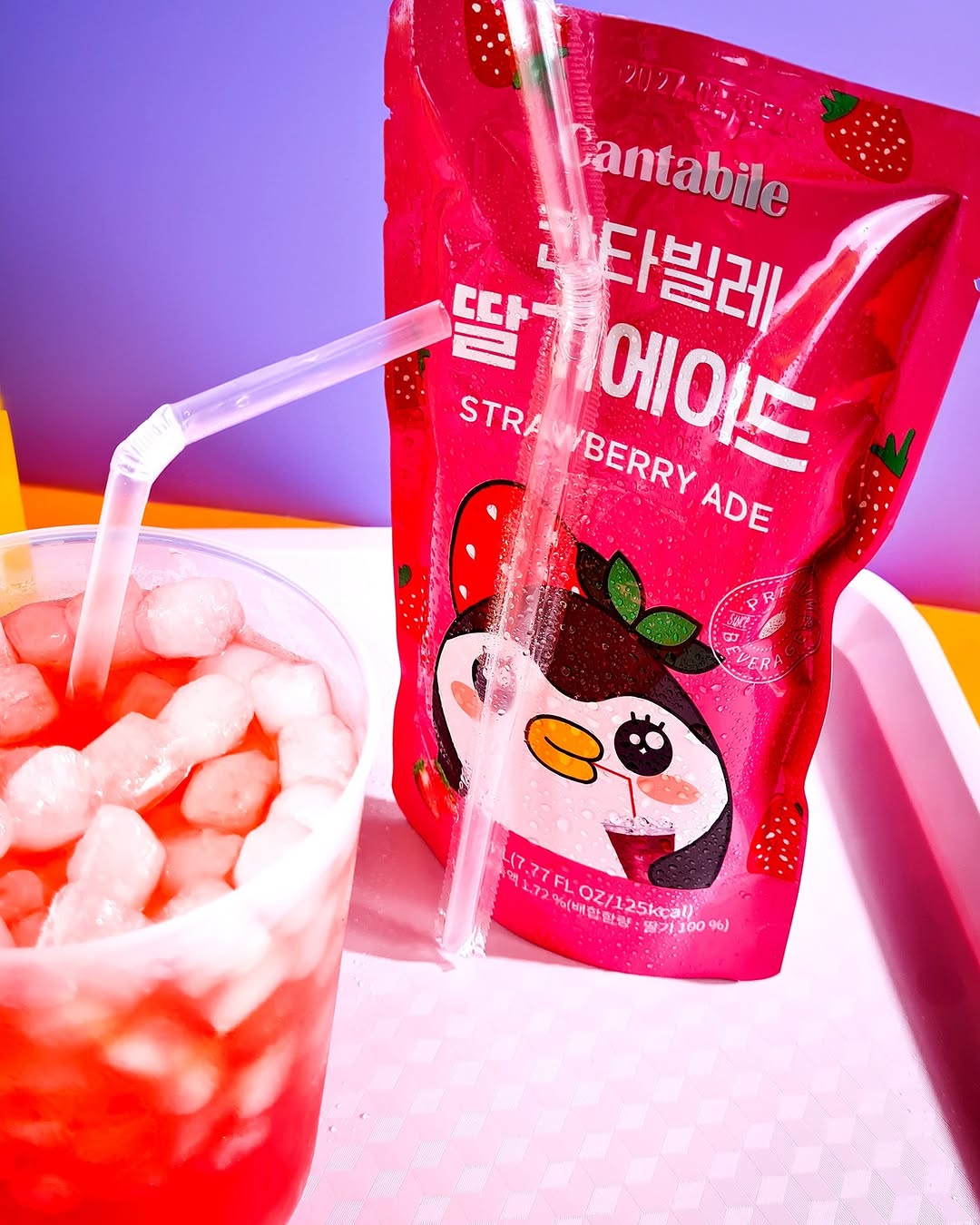 Viral!!! Korean Pouch Drink Strawberry Ade 230ml (CANTABILE) HALAL
