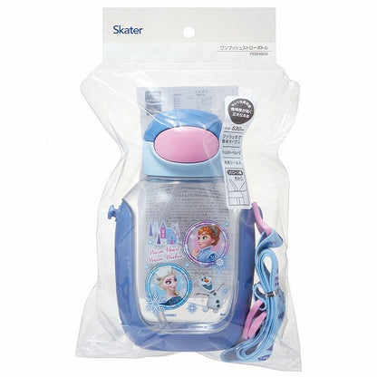 Disney Frozen One Push Straw Water Bottle 530ml (SKATER)