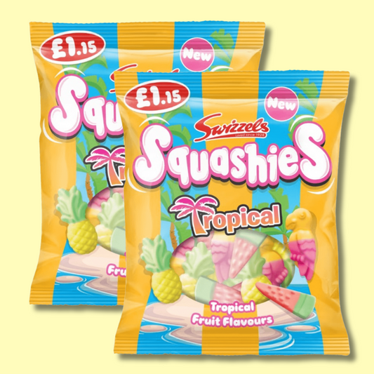 Squashies Sour Tropical Flavour Gums 100g (SWIZZELS)