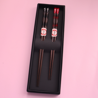 Chopsticks Gift Set Premium Coating 2 pairs Sakura Top (23/21cm)