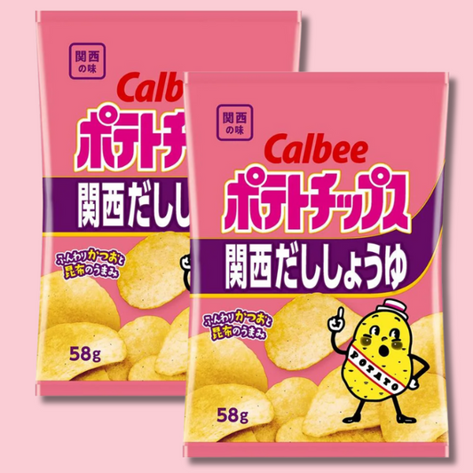 Potato Chips Kansai Dashi & Soy Sauce 58g (CALBEE)