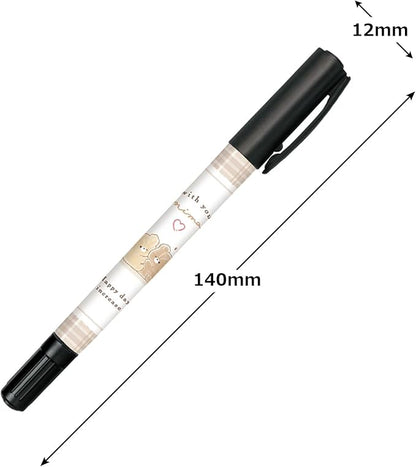 Twin Permanent Merkepenn My Name Black With You Animal Kuma (KAMIO)