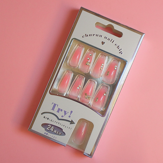 Press-On Nails Clear Pink 24pcs (KAMIO)