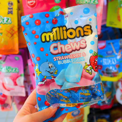 Millions Strawberry & Bubblegum Chews 120g HALAL DATOVARE