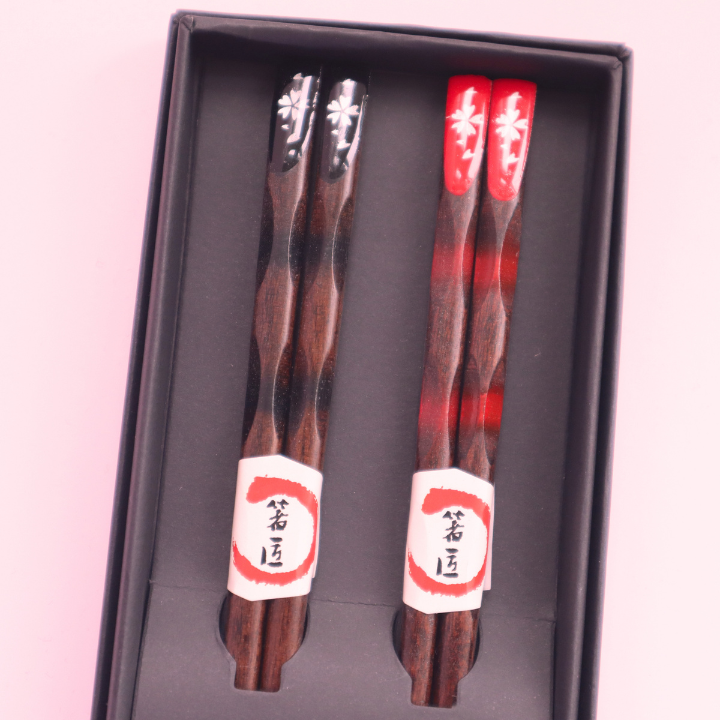 Chopsticks Gift Set Premium Coating 2 pairs Sakura Top (23/21cm)