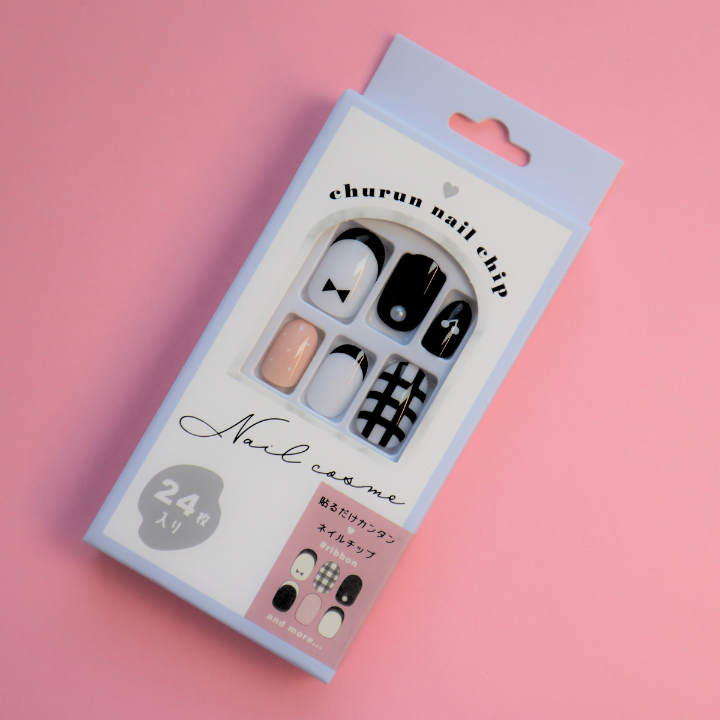 Press-On Nails Ribbon 24pcs (KAMIO)